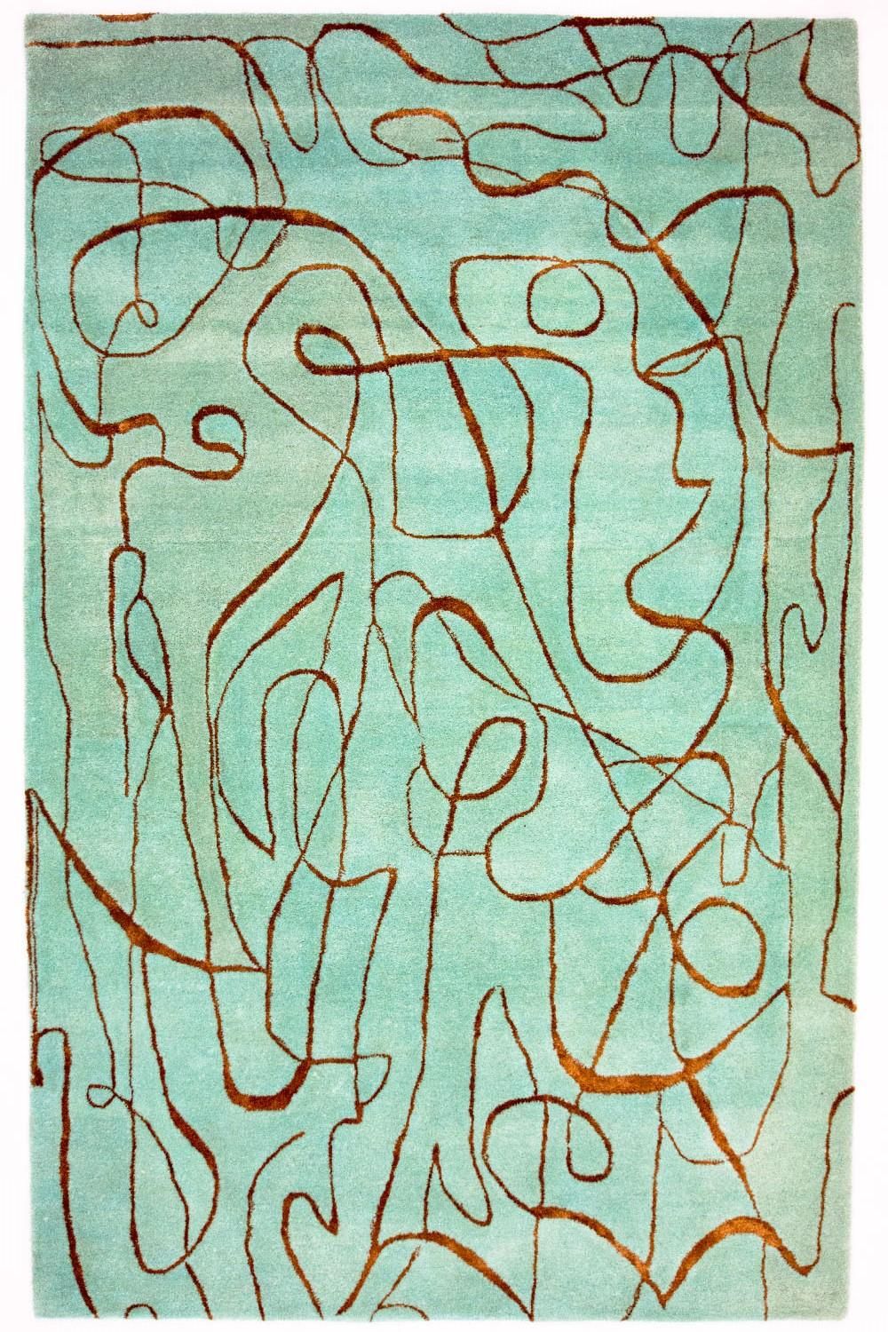 Alfombra de diseño - 246 x 154 cm - turquesa