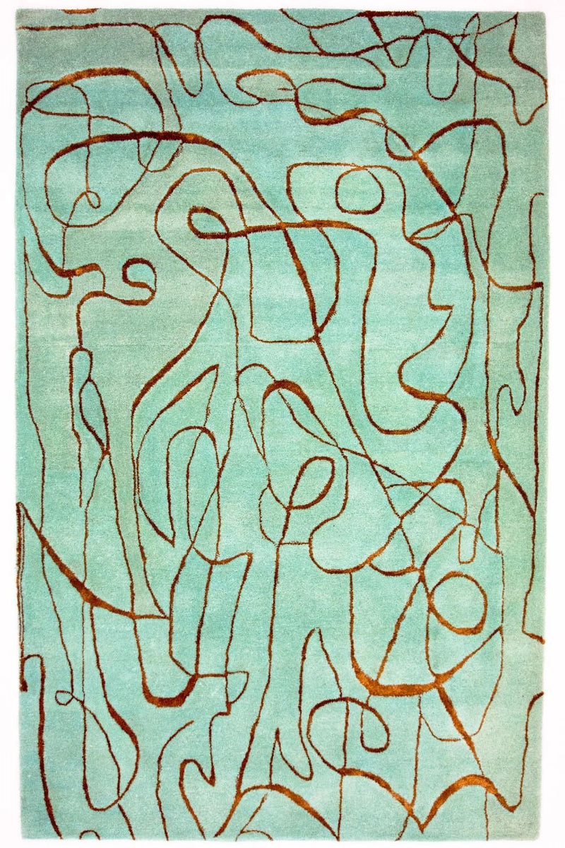 Alfombra de diseño - 246 x 154 cm - turquesa