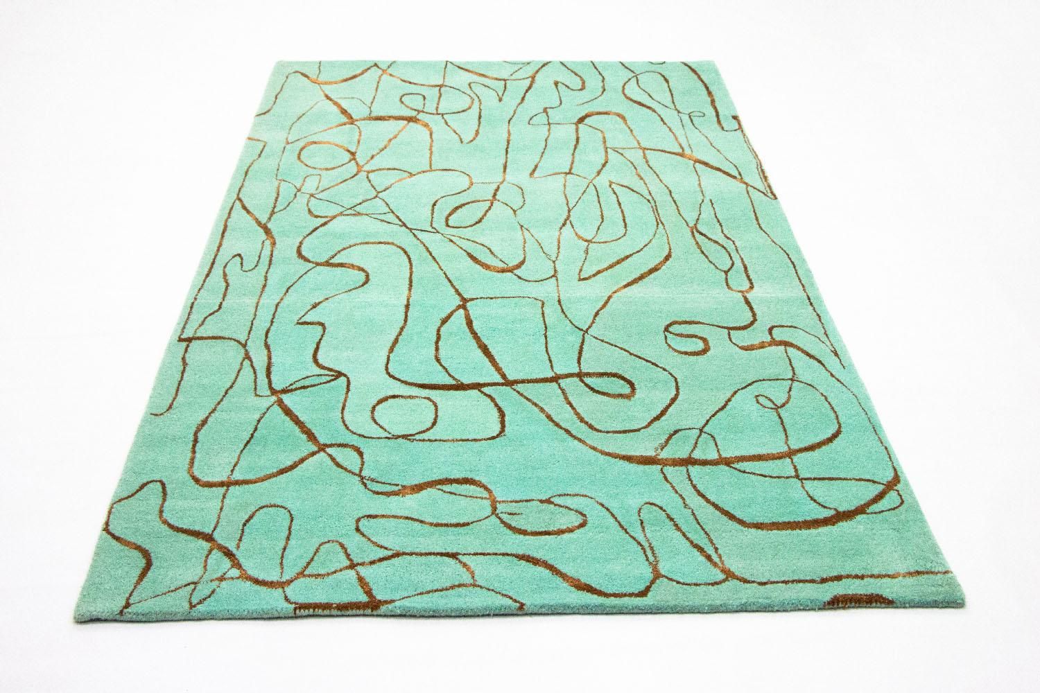 Alfombra de diseño - 246 x 154 cm - turquesa
