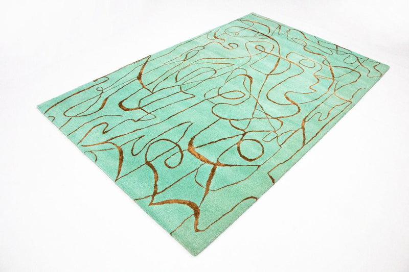 Alfombra de diseño - 246 x 154 cm - turquesa