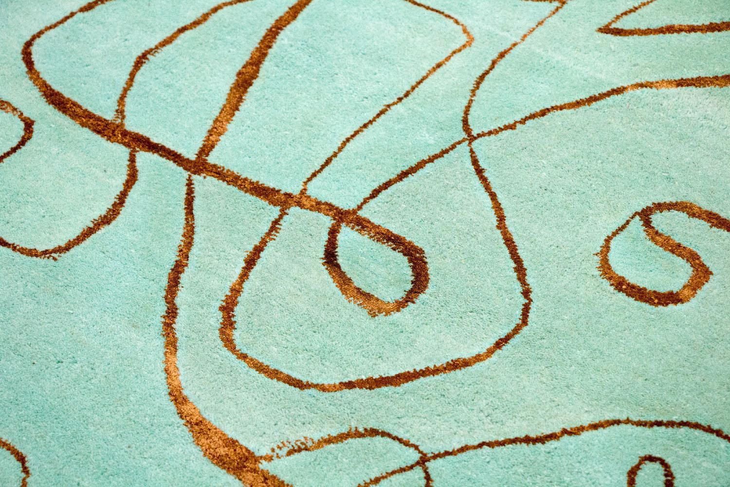 Alfombra de diseño - 246 x 154 cm - turquesa