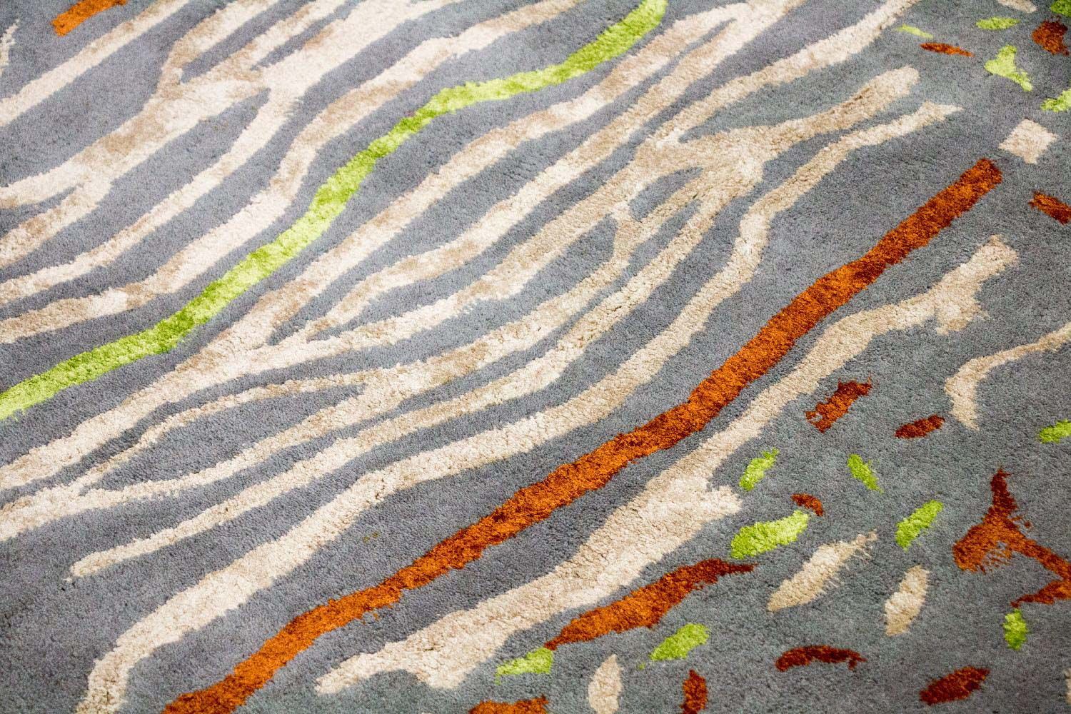 Alfombra de diseño - 243 x 152 cm - plata