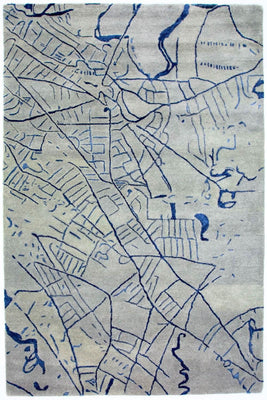 Alfombra de diseño - 241 x 153 cm - plata