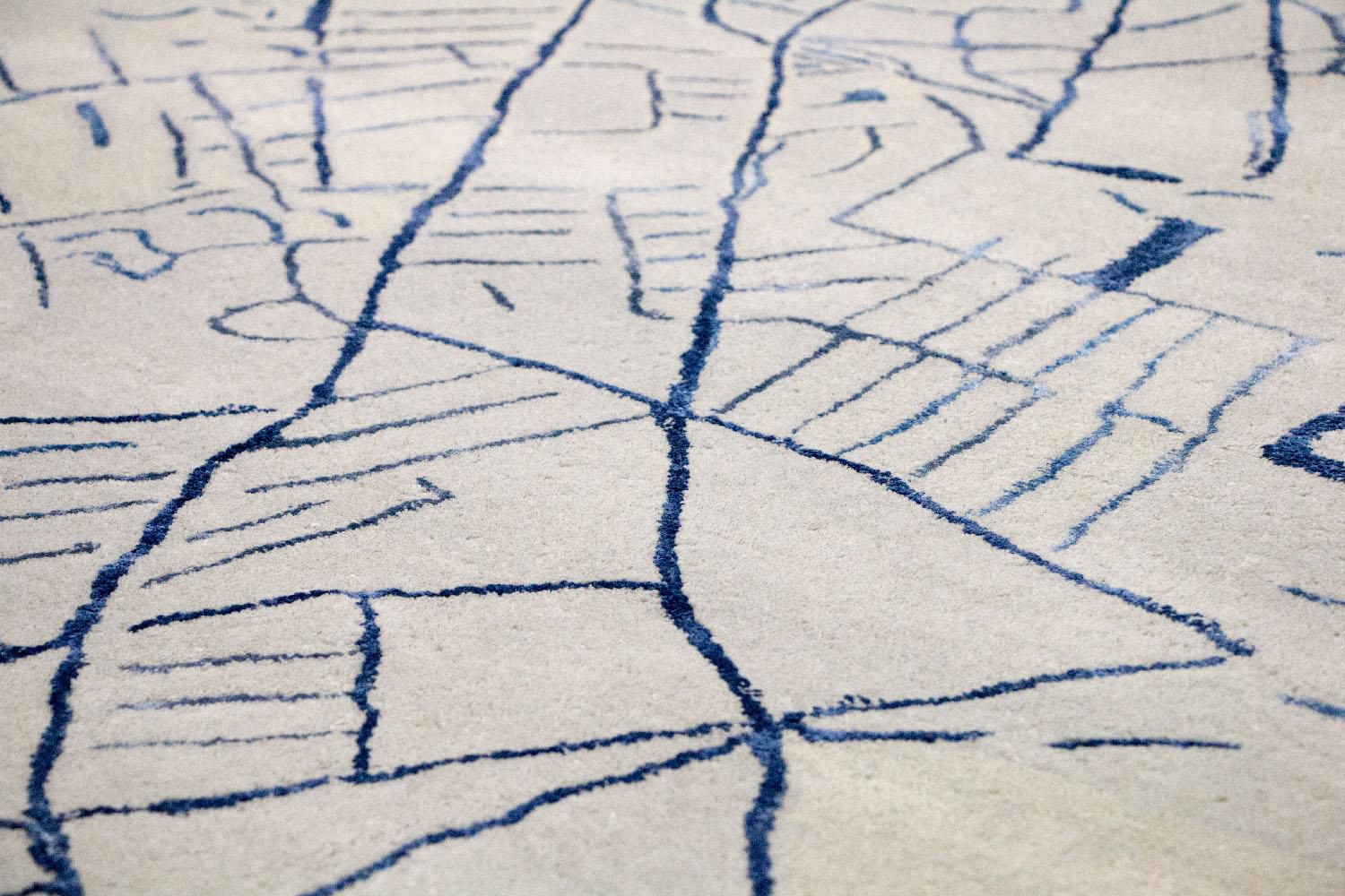 Alfombra de diseño - 241 x 153 cm - plata