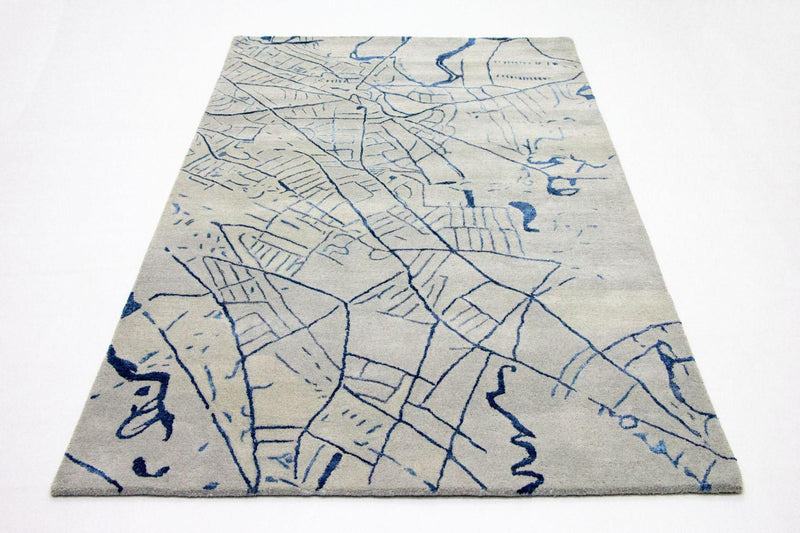 Alfombra de diseño - 241 x 153 cm - plata