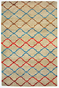 Alfombra de lana - 241 x 150 cm - beige