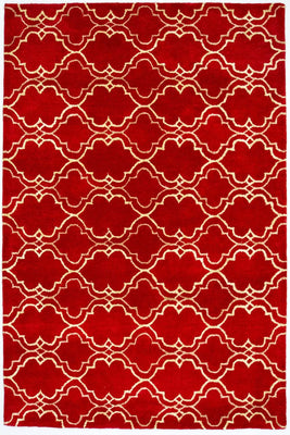 Alfombra de lana - 240 x 152 cm - rojo