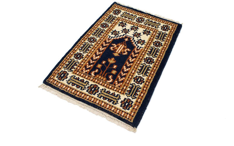 Alfombra oriental - 90 x 60 cm - azul oscuro