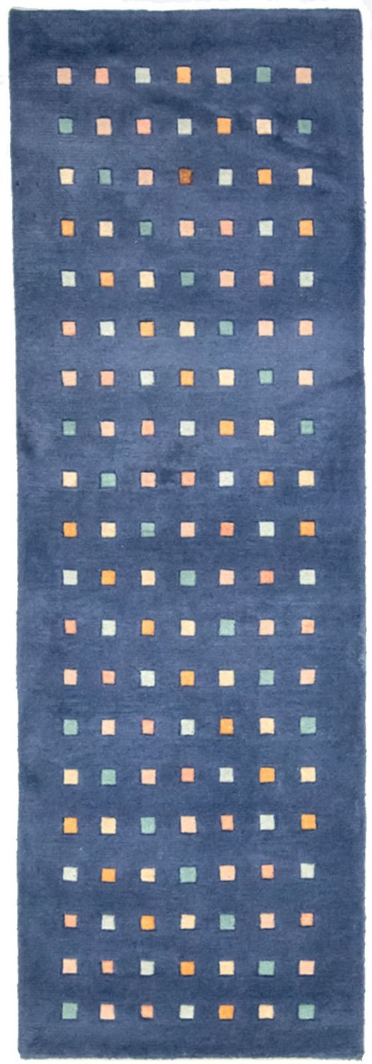 Alfombra de pasillo Alfombra de Nepal - 240 x 80 cm - azul oscuro