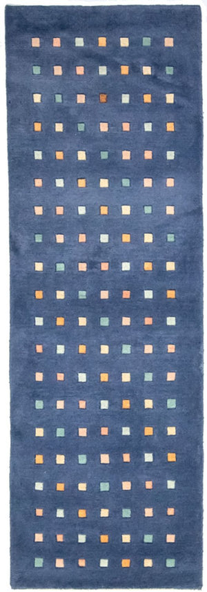 Alfombra de pasillo Alfombra de Nepal - 240 x 80 cm - azul oscuro