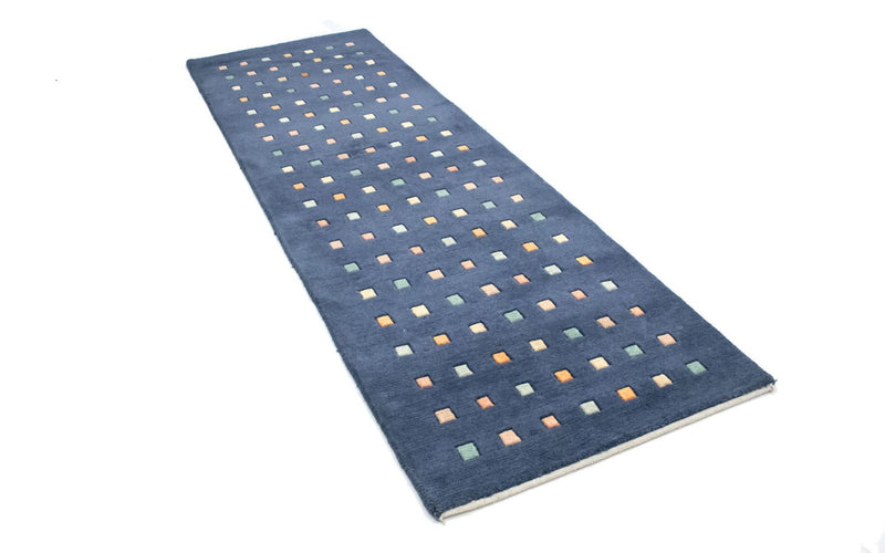 Alfombra de pasillo Alfombra de Nepal - 240 x 80 cm - azul oscuro