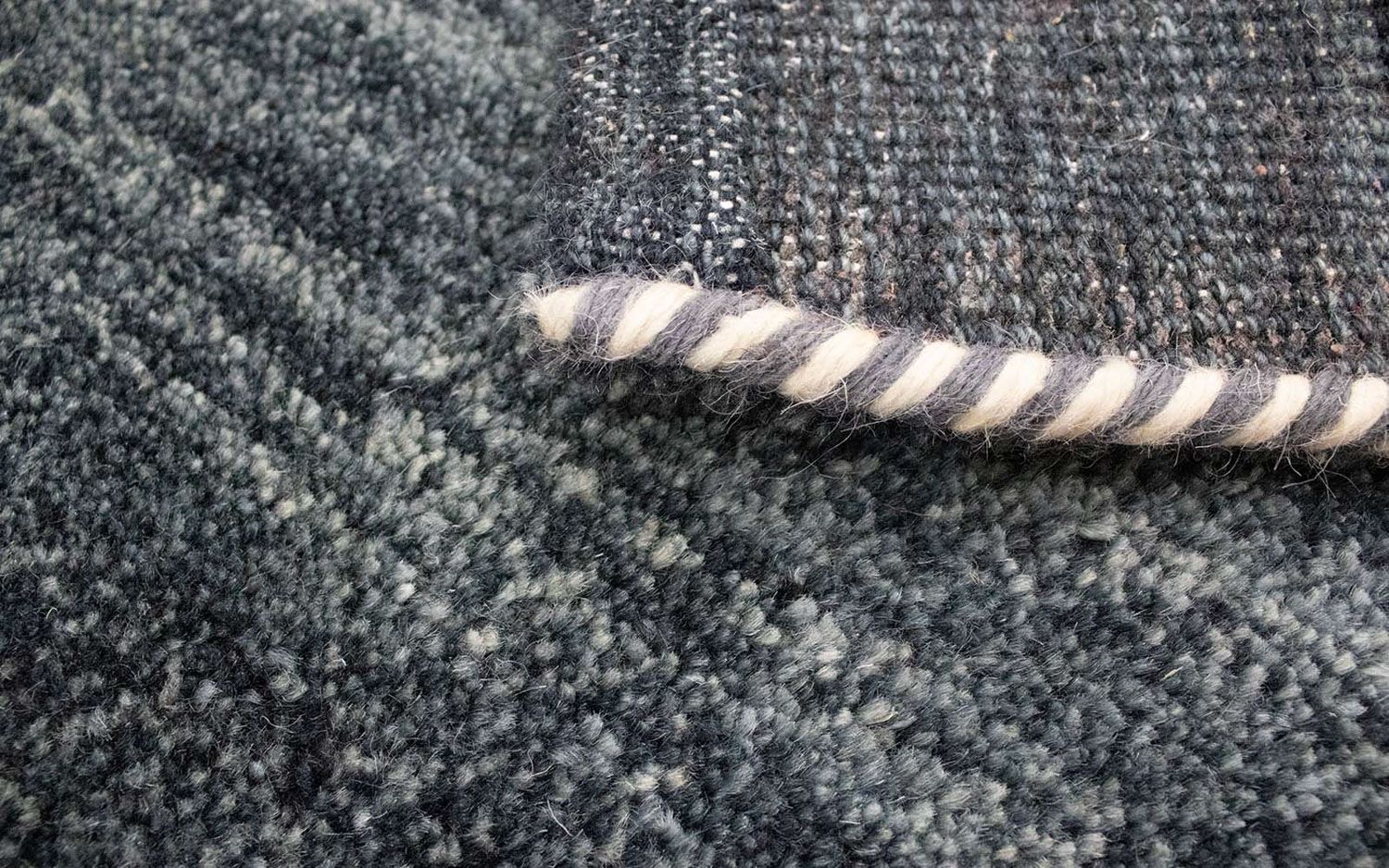 Alfombra Gabbeh - Indus - 90 x 60 cm - gris oscuro