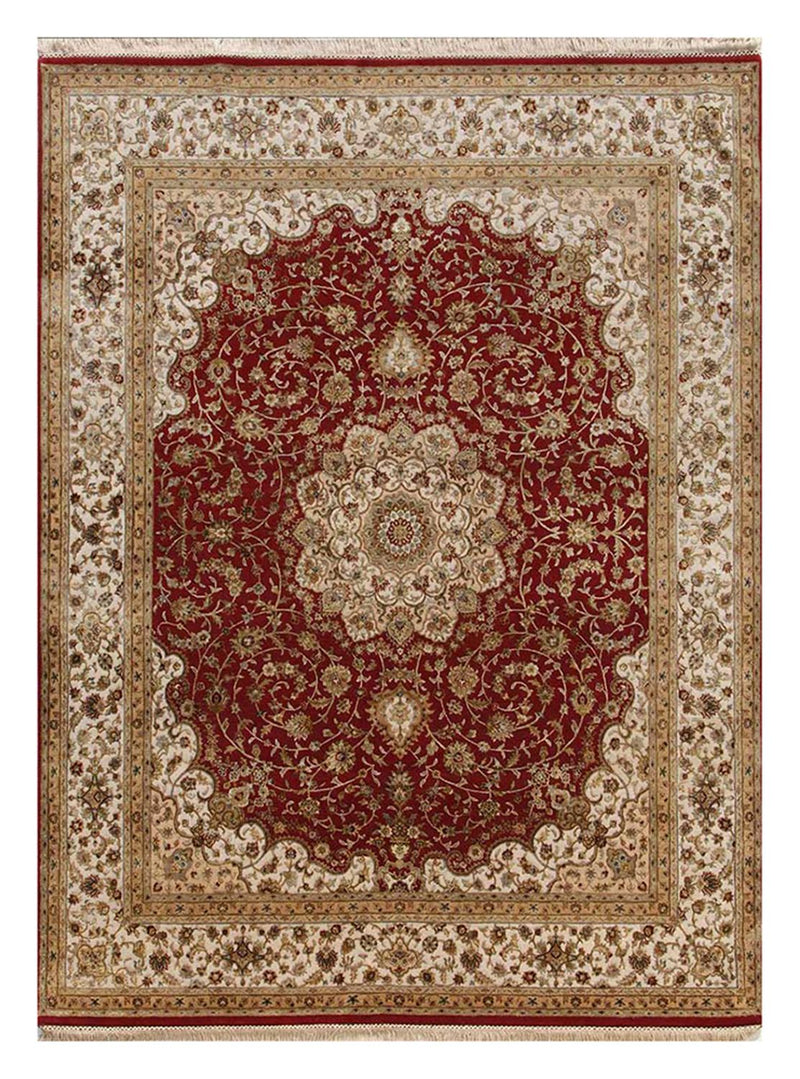 Alfombra de lana - 300 x 240 cm - rojo vino