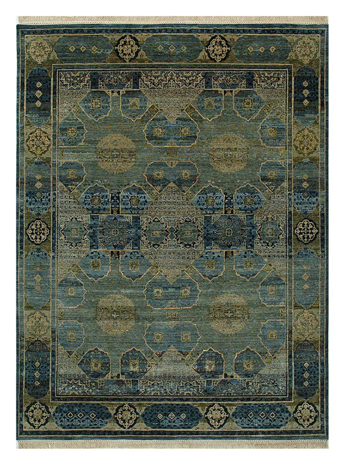 Alfombra de lana - 300 x 240 cm - verde marino