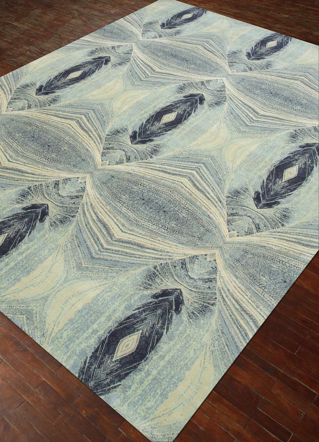 Alfombra de lana - 300 x 240 cm - azul claro