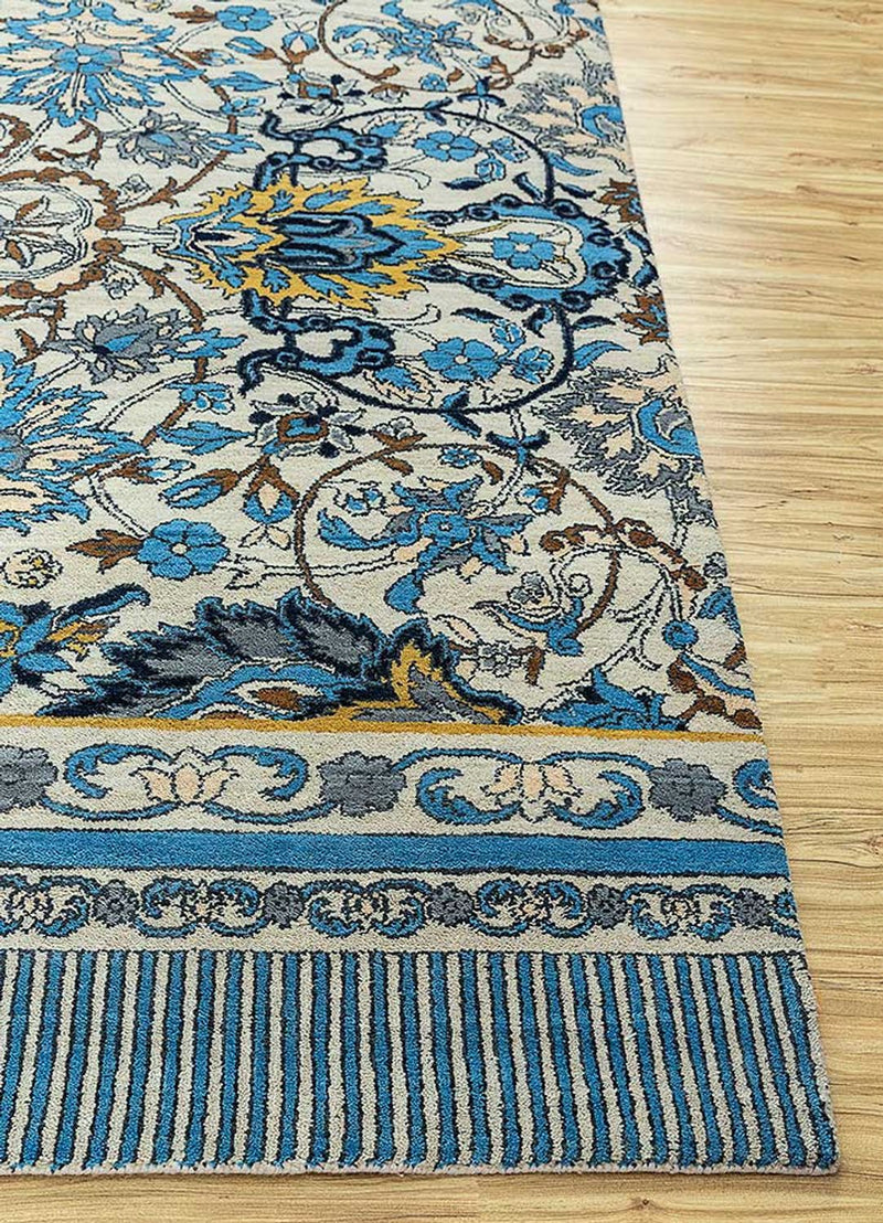 Alfombra de lana - 300 x 240 cm - azul