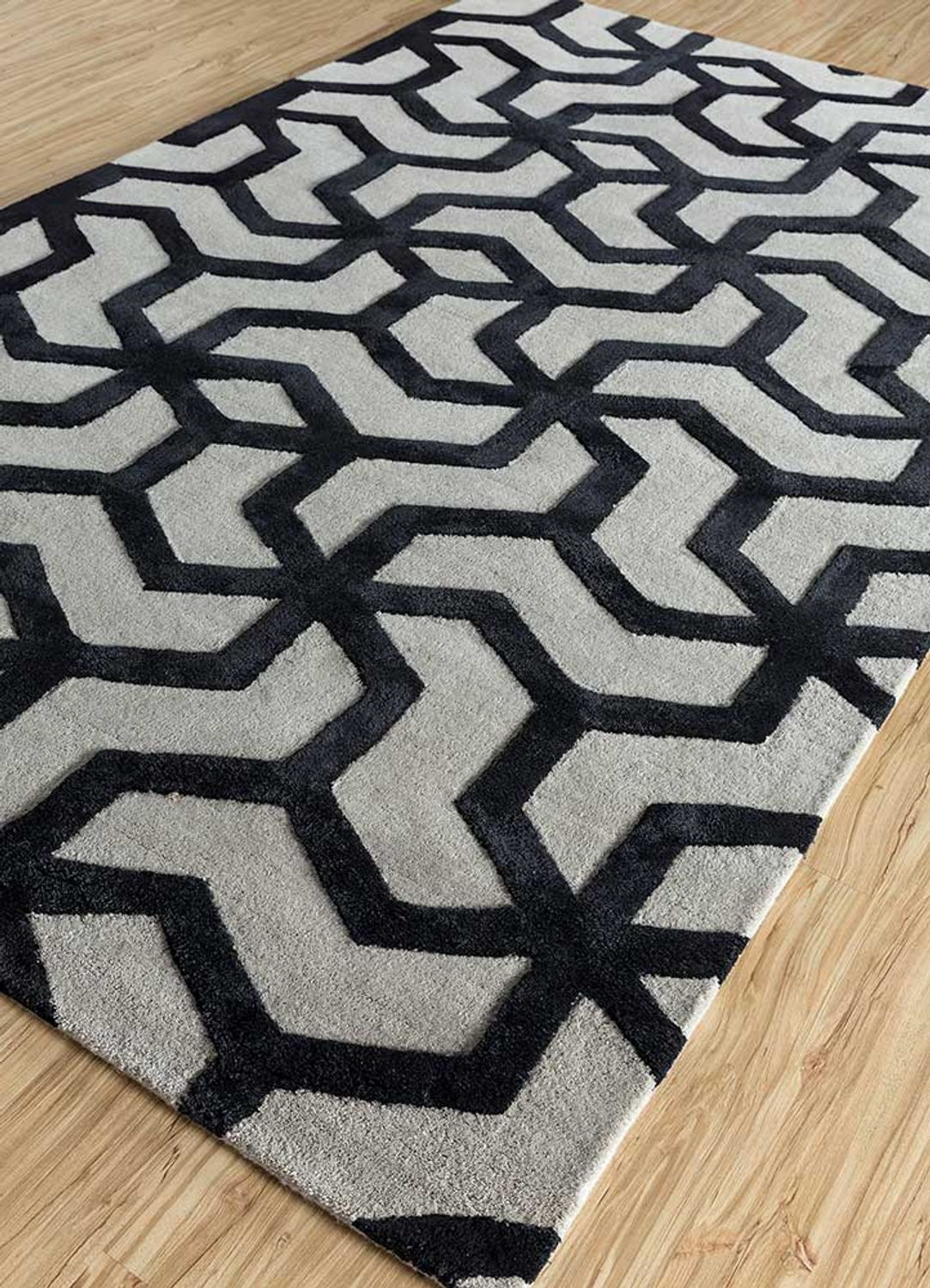 Alfombra de lana - 240 x 150 cm - gris