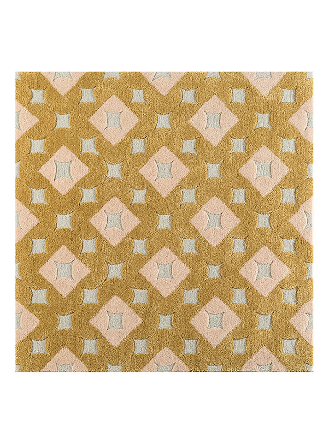 Alfombra de lana cuadrado  - 180 x 180 cm - oro
