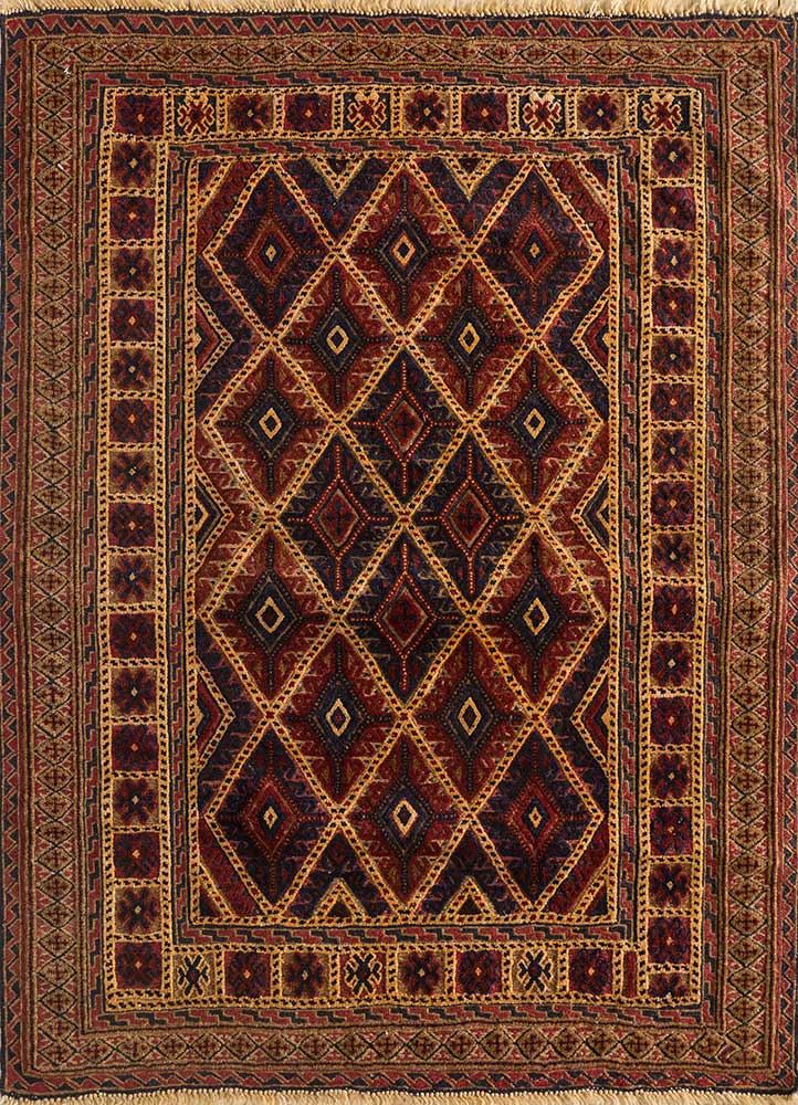 Alfombra de lana cuadrado  - 120 x 120 cm - oro