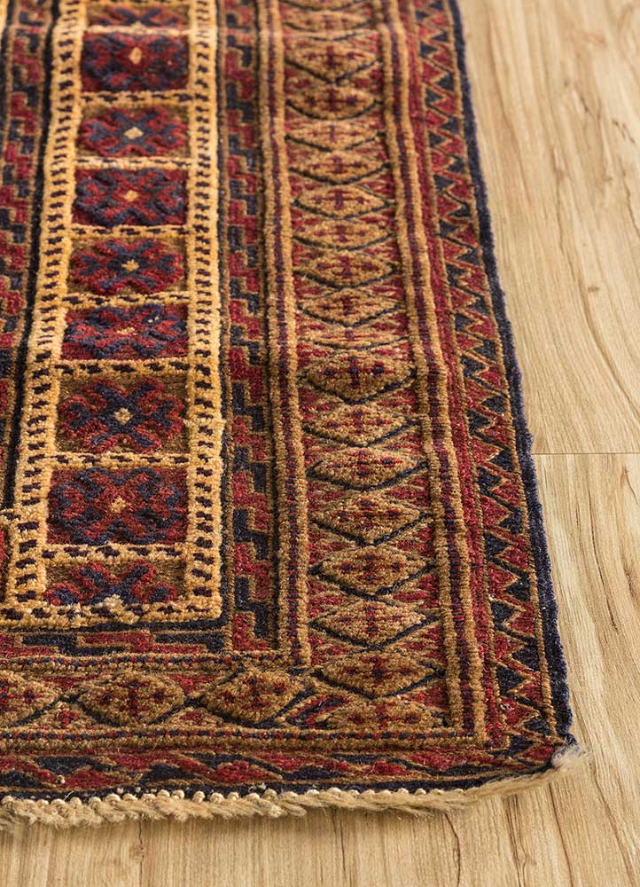 Alfombra de lana cuadrado  - 120 x 120 cm - oro