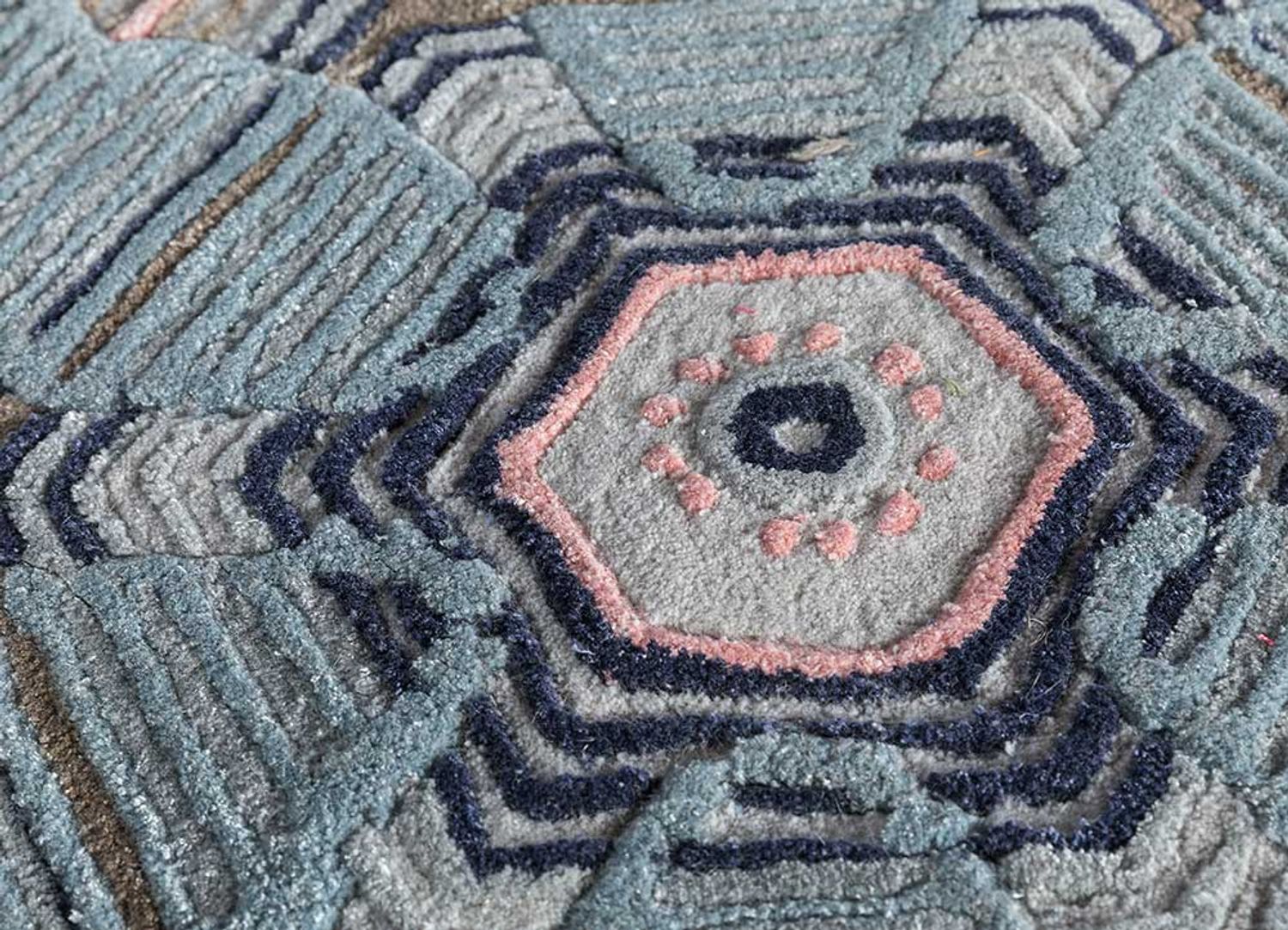 Alfombra de lana forma especial  - 240 x 170 cm - multicolor