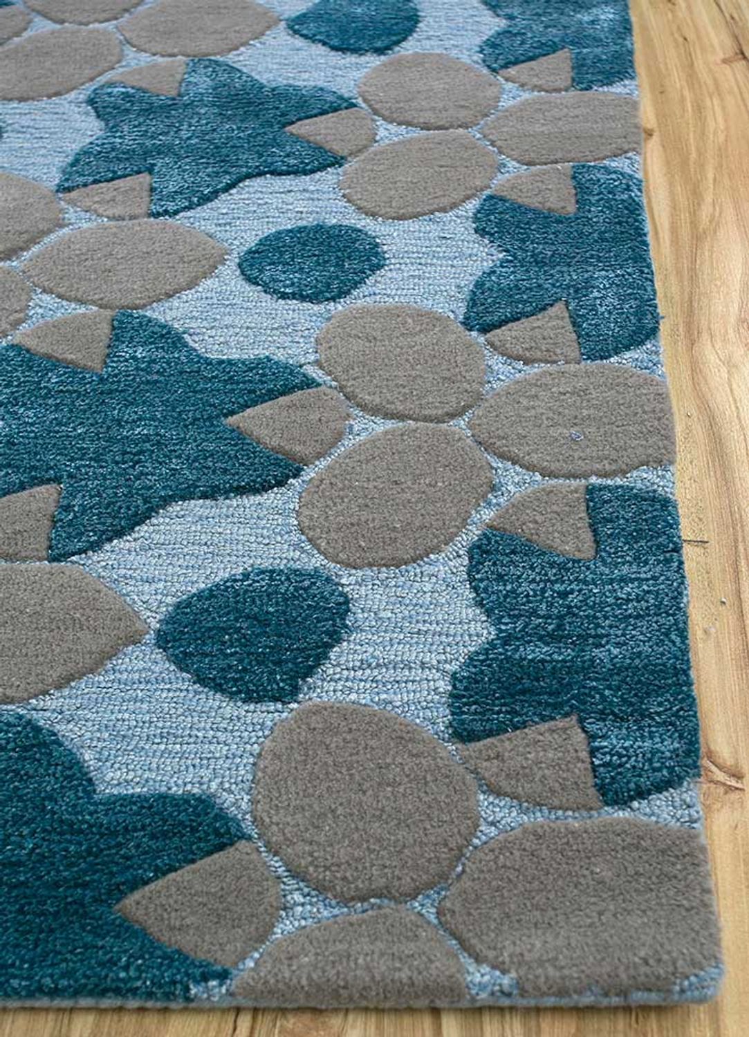 Alfombra de lana - 240 x 170 cm - azul
