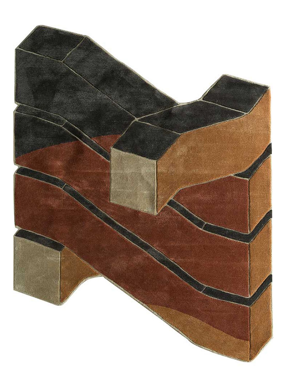 Alfombra de lana forma especial  - 240 x 180 cm - multicolor