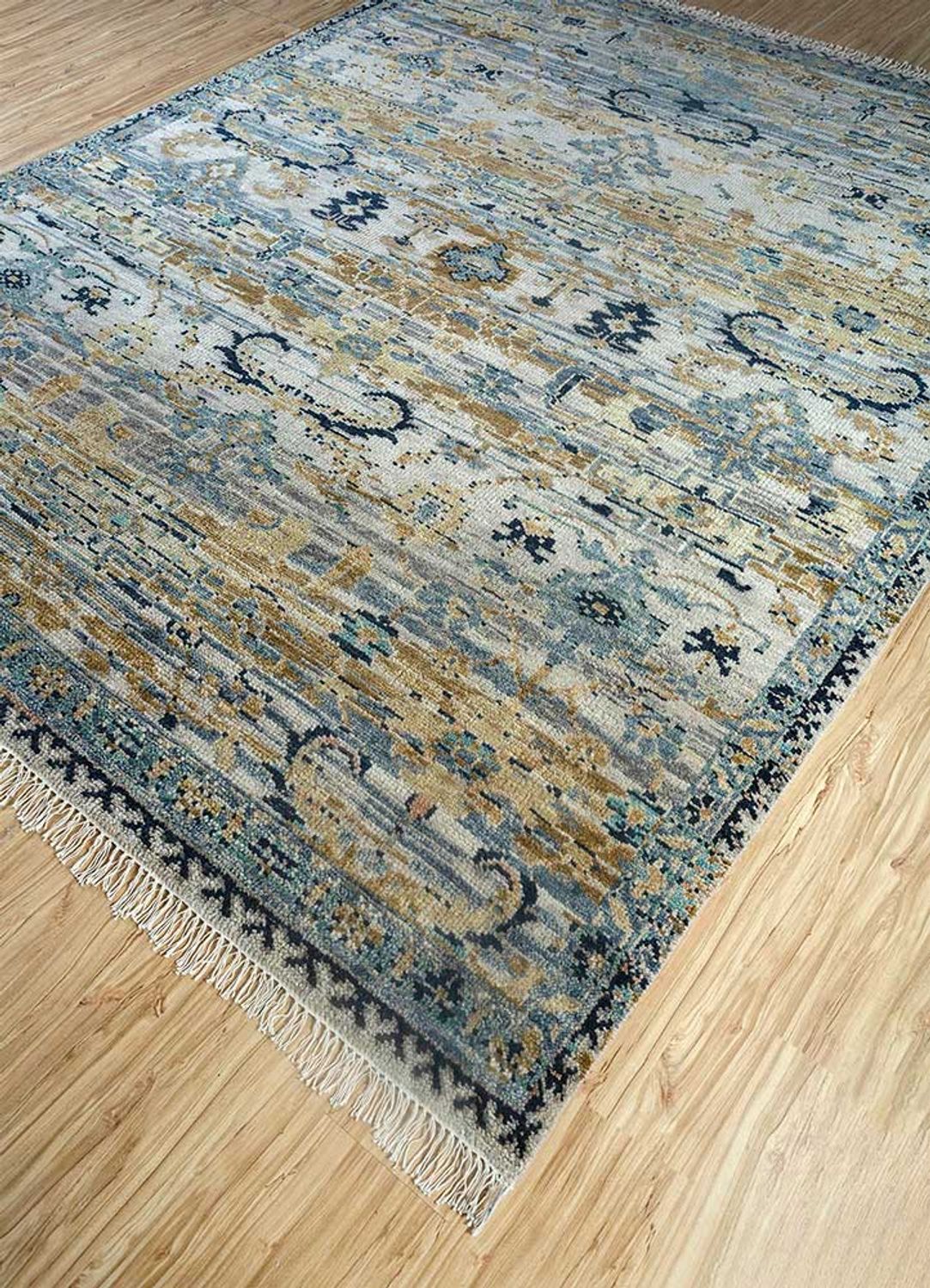 Alfombra de lana - 300 x 240 cm - azul marino