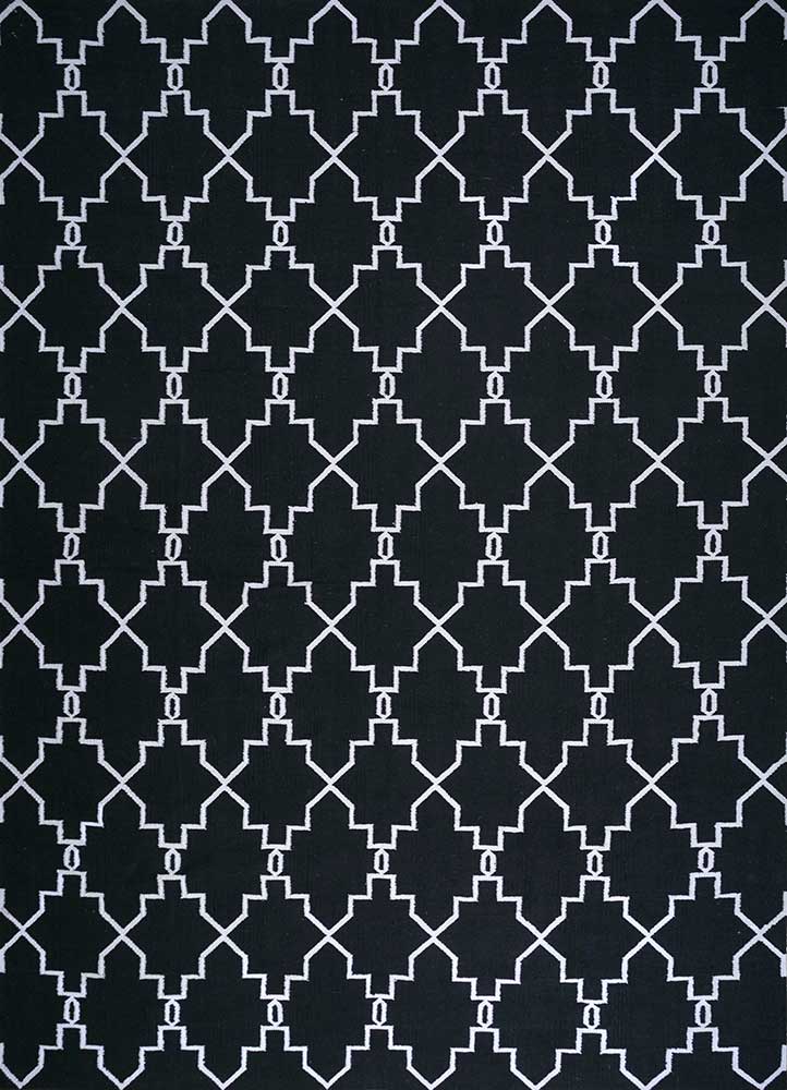 Alfombra de lana - 375 x 270 cm - blanco y negro