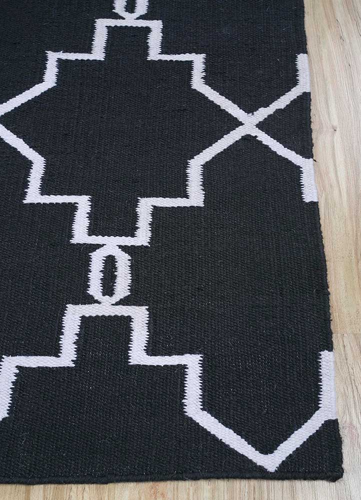 Alfombra de lana - 375 x 270 cm - blanco y negro