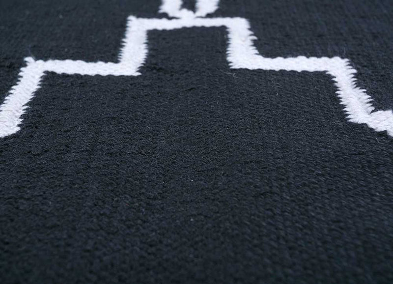 Alfombra de lana - 375 x 270 cm - blanco y negro