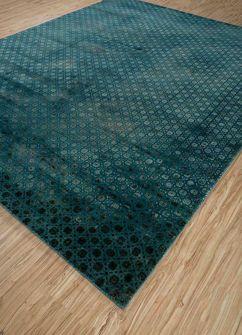Alfombra de lana - 300 x 240 cm - azul petróleo