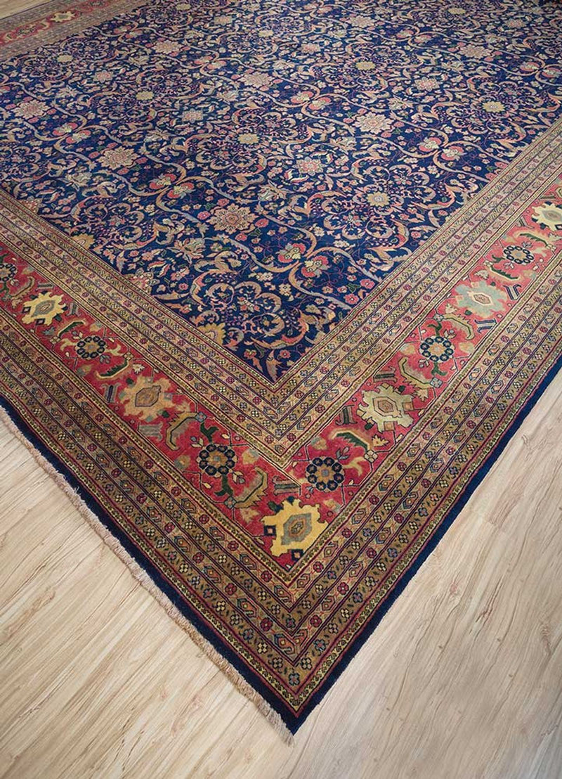 Alfombra de lana - 450 x 360 cm - azul