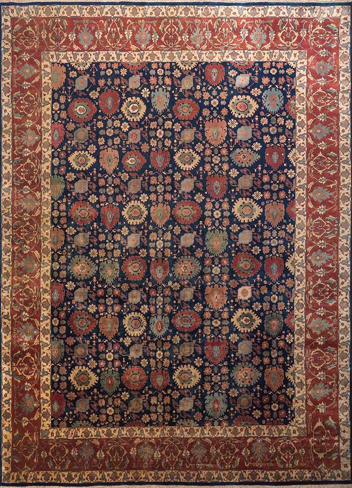 Alfombra de lana - 435 x 360 cm - azul