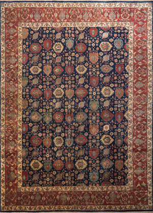 Alfombra de lana - 435 x 360 cm - azul