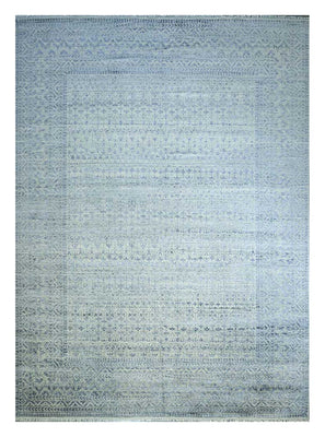 Alfombra de lana - 435 x 360 cm - azul claro