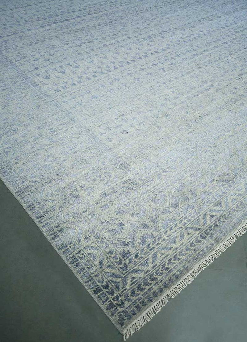 Alfombra de lana - 435 x 360 cm - azul claro