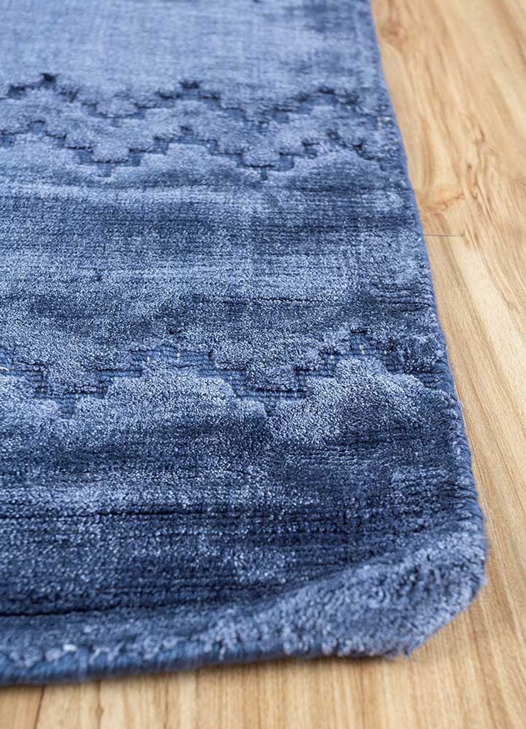 Alfombra de viscosa - 300 x 240 cm - azul