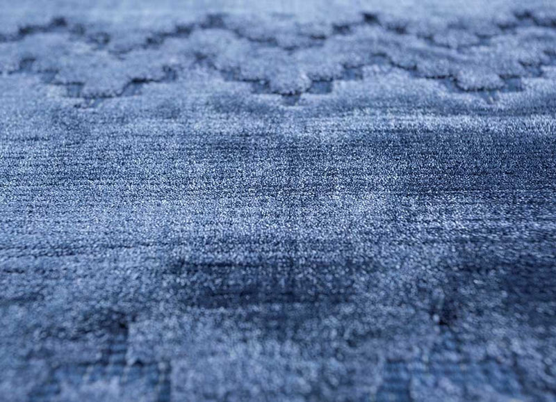 Alfombra de viscosa - 300 x 240 cm - azul
