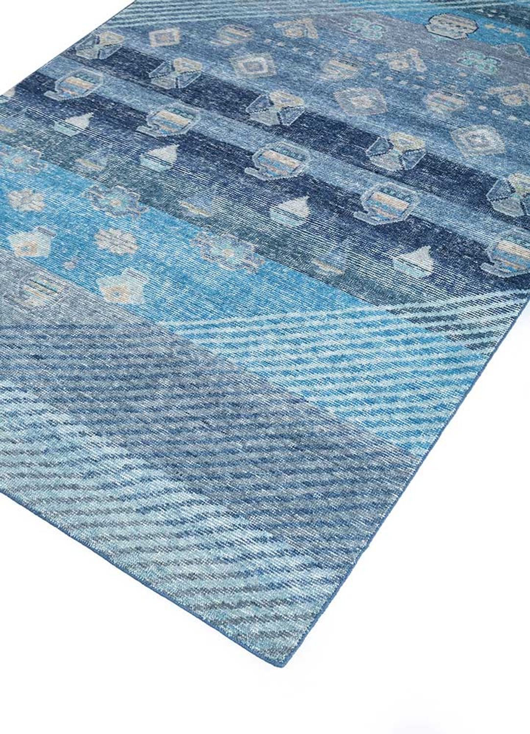 Alfombra de lana - 240 x 150 cm - azul