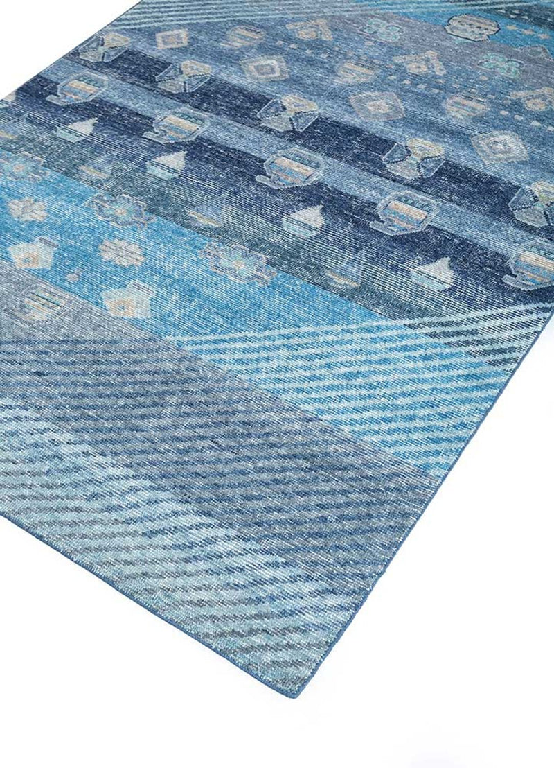 Alfombra de lana - 240 x 150 cm - azul