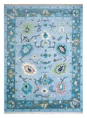 Alfombra de lana - 300 x 240 cm - turquesa