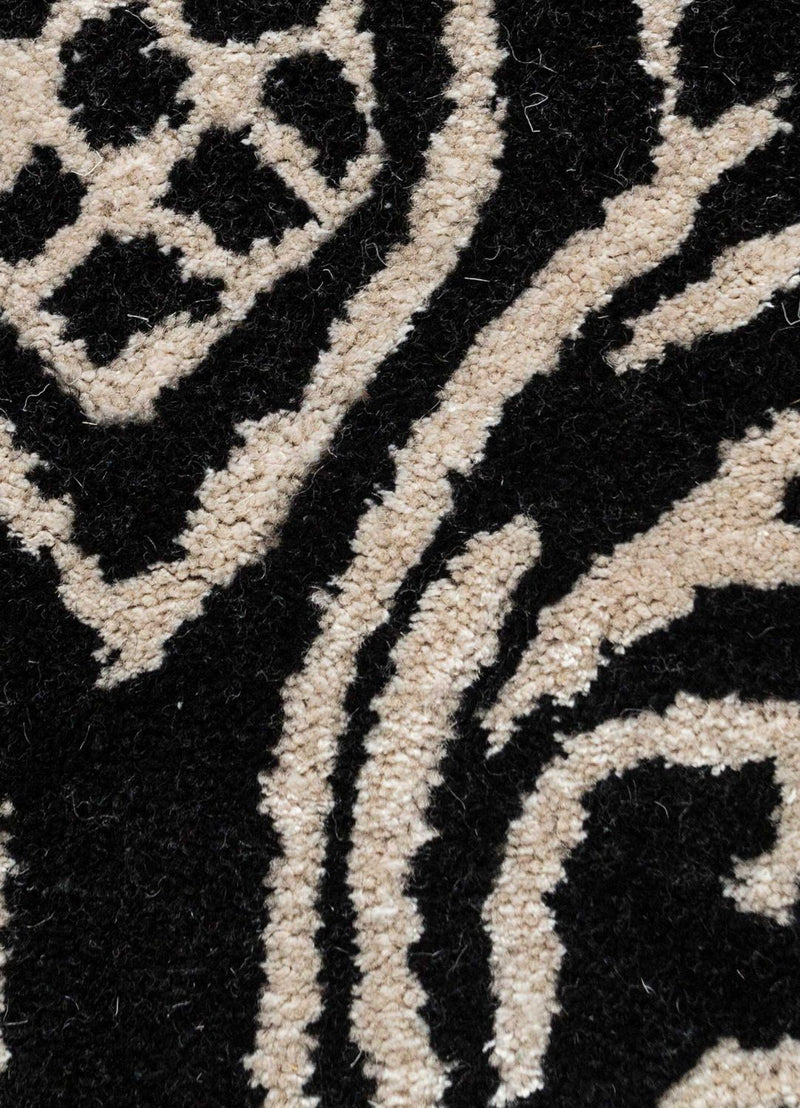 Alfombra de lana - 240 x 150 cm - blanco y negro