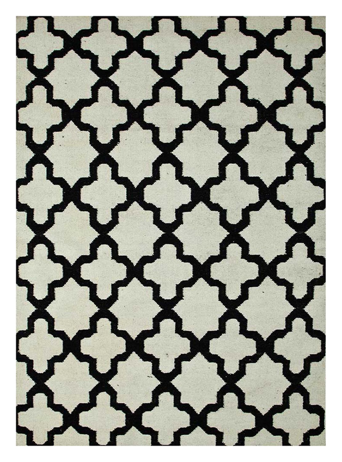Alfombra de lana - 240 x 150 cm - blanco y negro