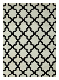 Alfombra de lana - 240 x 150 cm - blanco y negro