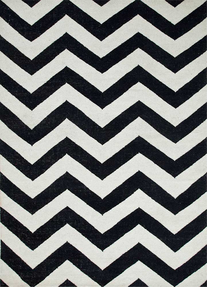 Alfombra de lana - 240 x 150 cm - blanco y negro