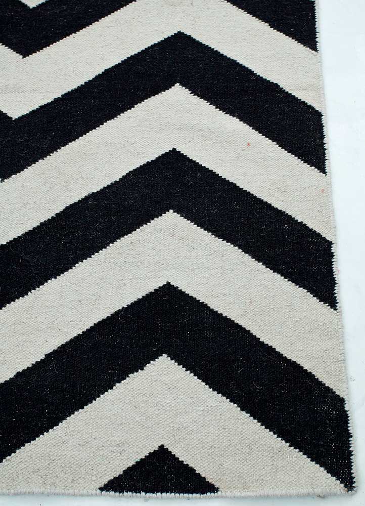 Alfombra de lana - 240 x 150 cm - blanco y negro