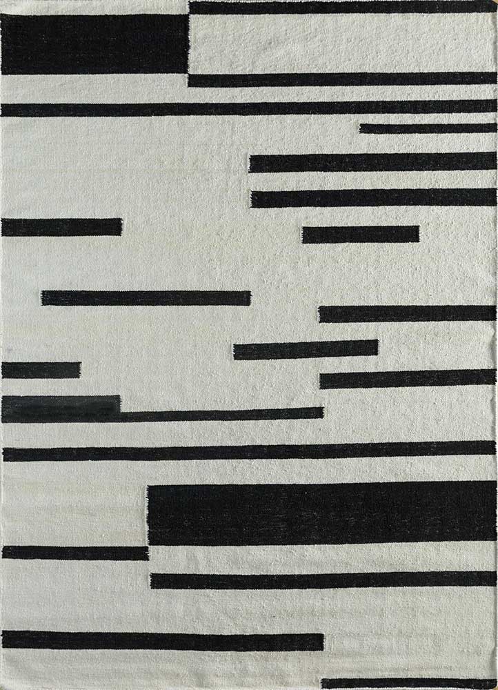 Alfombra de lana - 240 x 150 cm - blanco y negro