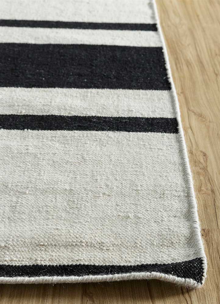 Alfombra de lana - 240 x 150 cm - blanco y negro