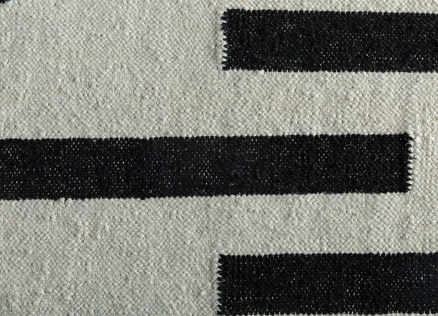 Alfombra de lana - 240 x 150 cm - blanco y negro
